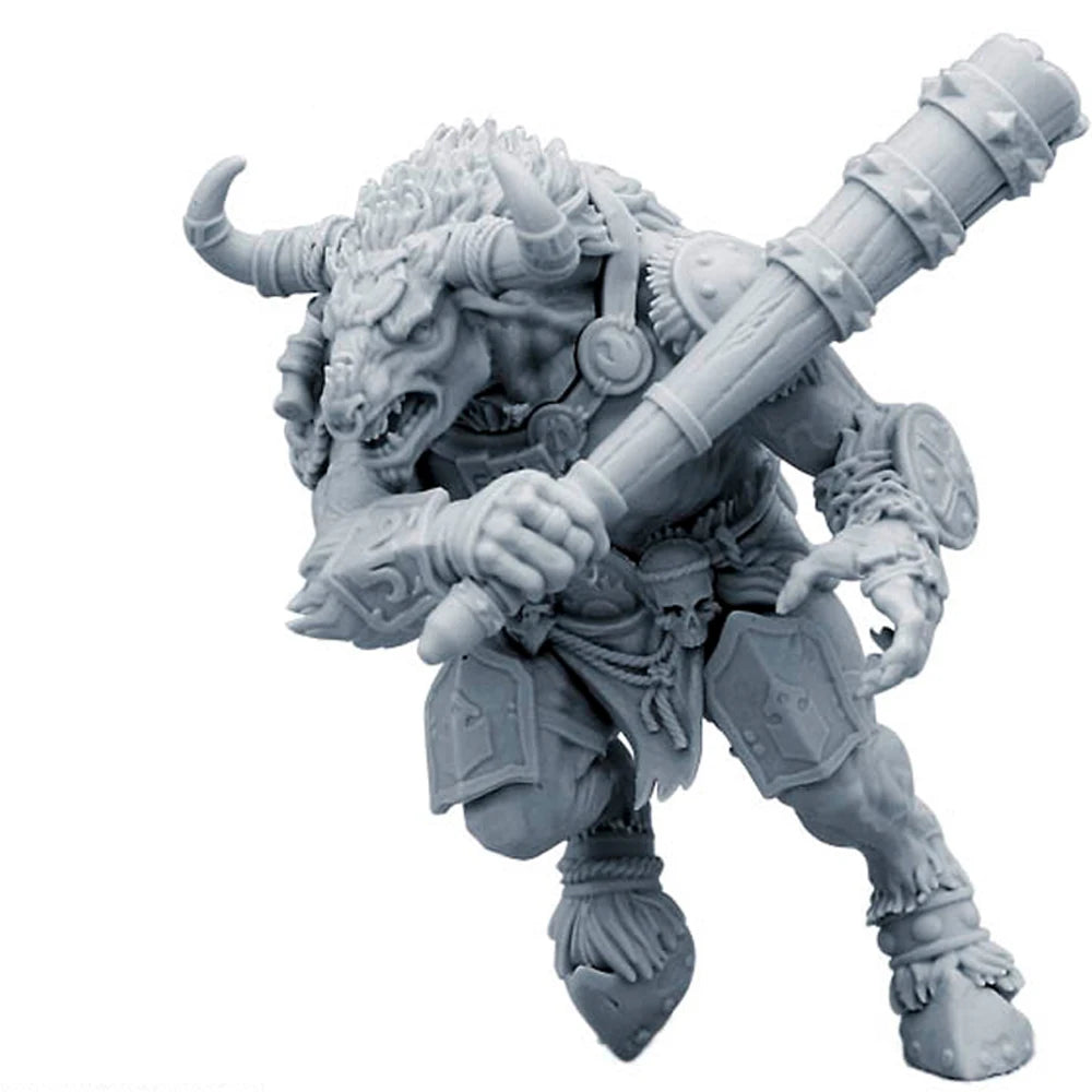 70mm Minotaur Warrior, Resin Model Figure Kit, Fantasy Theme, Unassembled and Unpainted