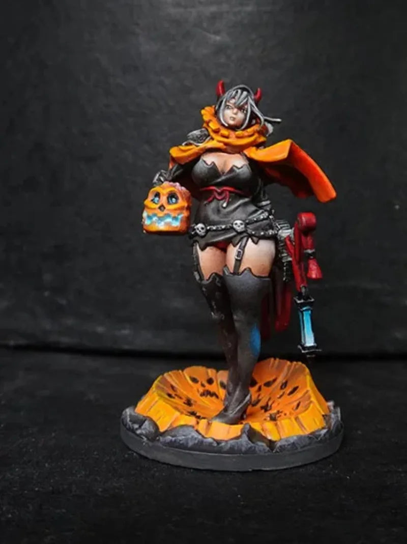 30mm Sorceress with Skull and Whip, Resin Model Figure Kit, Fantasy Theme, Unassembled and Unpainted