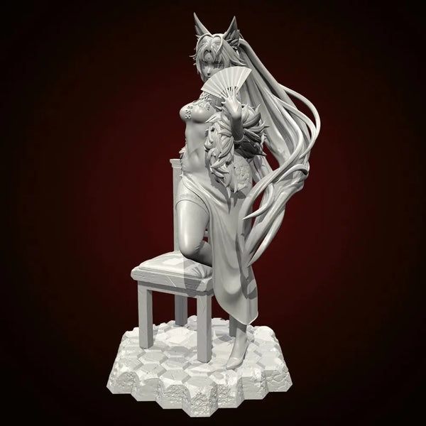 75mm Fox Spirit Demon, Resin Model Figure Kit, Fantasy Theme, Unassembled and Unpainted