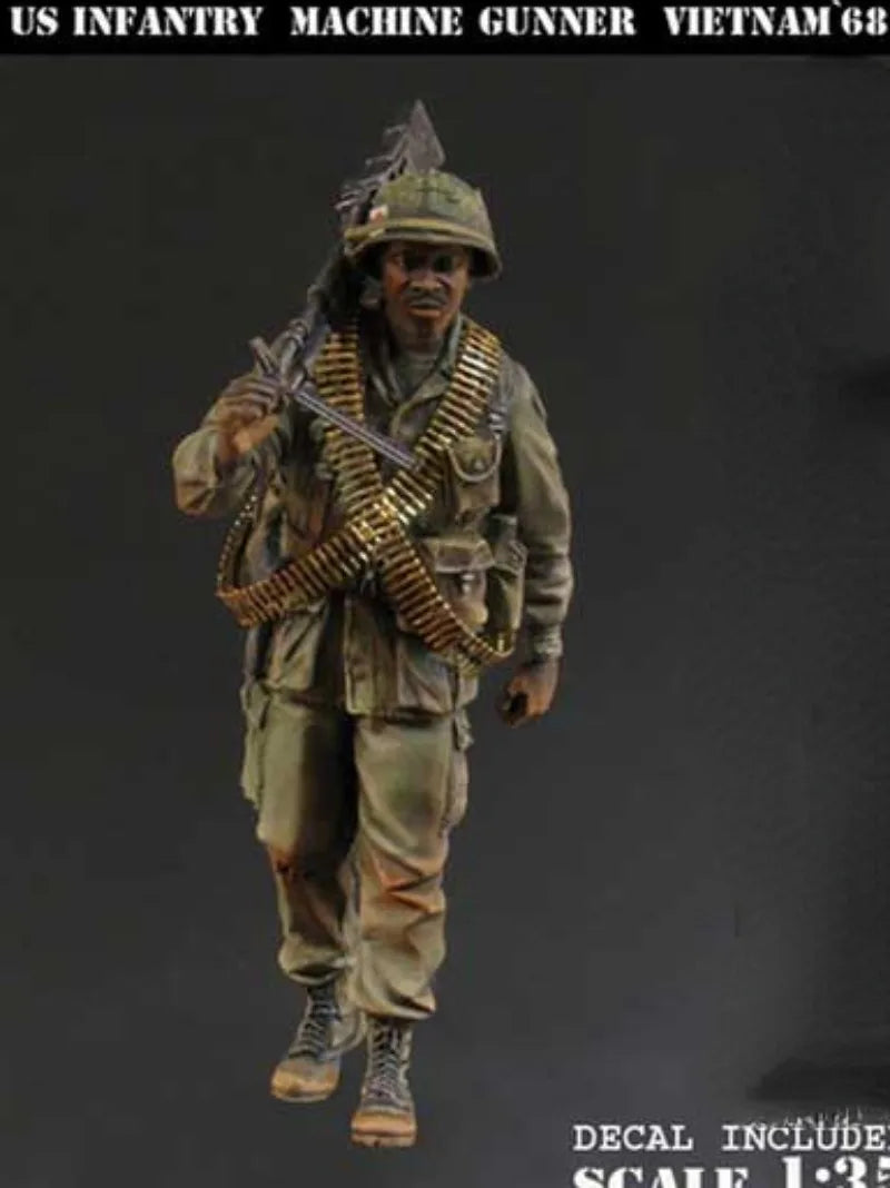 1/35 Vietnam War US Infantry Machine Gunner, Resin Model Figure Kit, Unassembled and Unpainted
