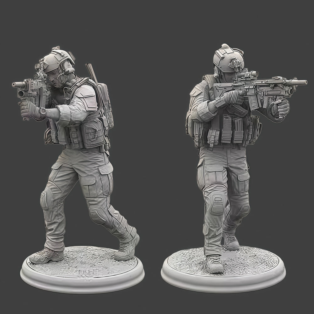 1/16 Power Armor Soldier, 3 Figures, Resin Model Figure Kit, Sci-Fi Theme, Unassembled and Unpainted