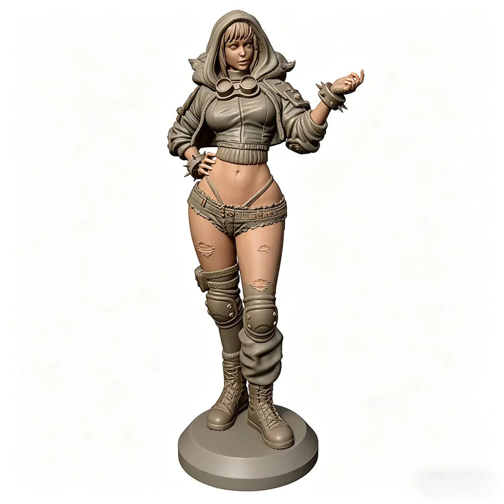 1/24 Hooded Sorceress with Staff, Resin Model Figure Kit, Fantasy Theme, Unassembled and Unpainted