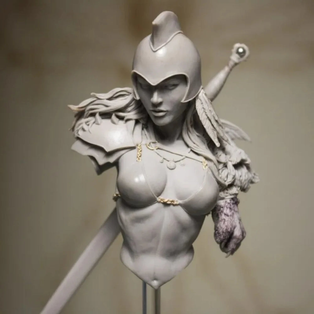 1/10 Ancient Winged Valkyrie Warrior with Spear, Resin Model Bust Kit, Unassembled and Unpainted