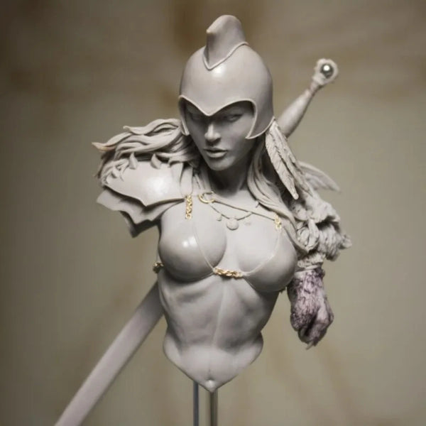1/10 Ancient Winged Valkyrie Warrior with Spear, Resin Model Bust Kit, Unassembled and Unpainted