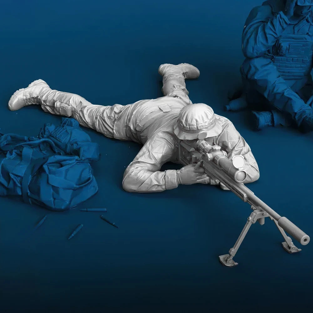 1/35 Modern Sniper Soldier, Resin Model Figure Kit, Unassembled and Unpainted