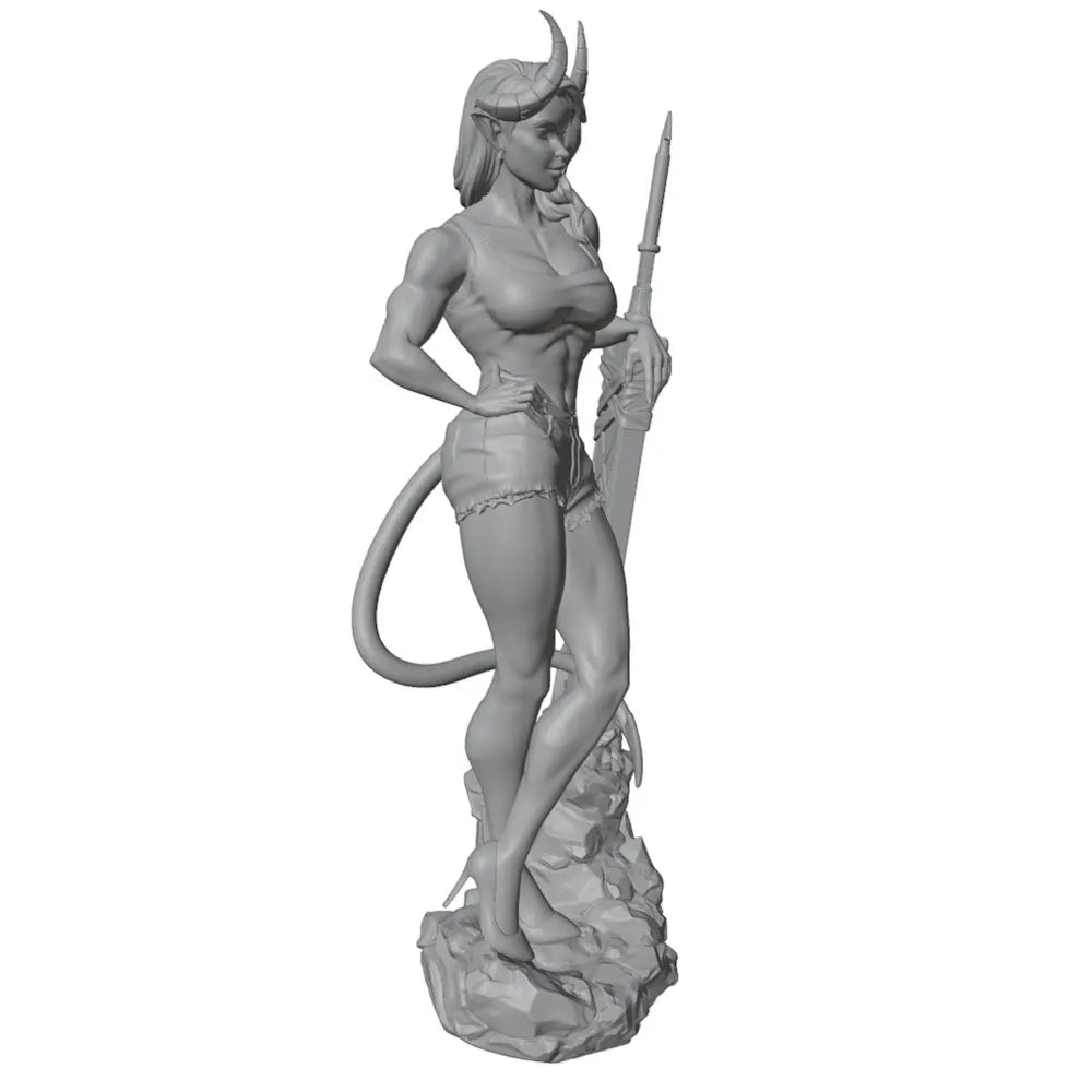 1/24 Demon Warrior with Horns and Great Sword, Resin Model Figure Kit, Fantasy Theme, Unassembled and Unpainted