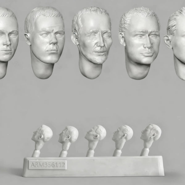 1/35 Military Character Heads, 10 Figures, Resin Model Bust Kit, Military Theme, Unassembled and Unpainted