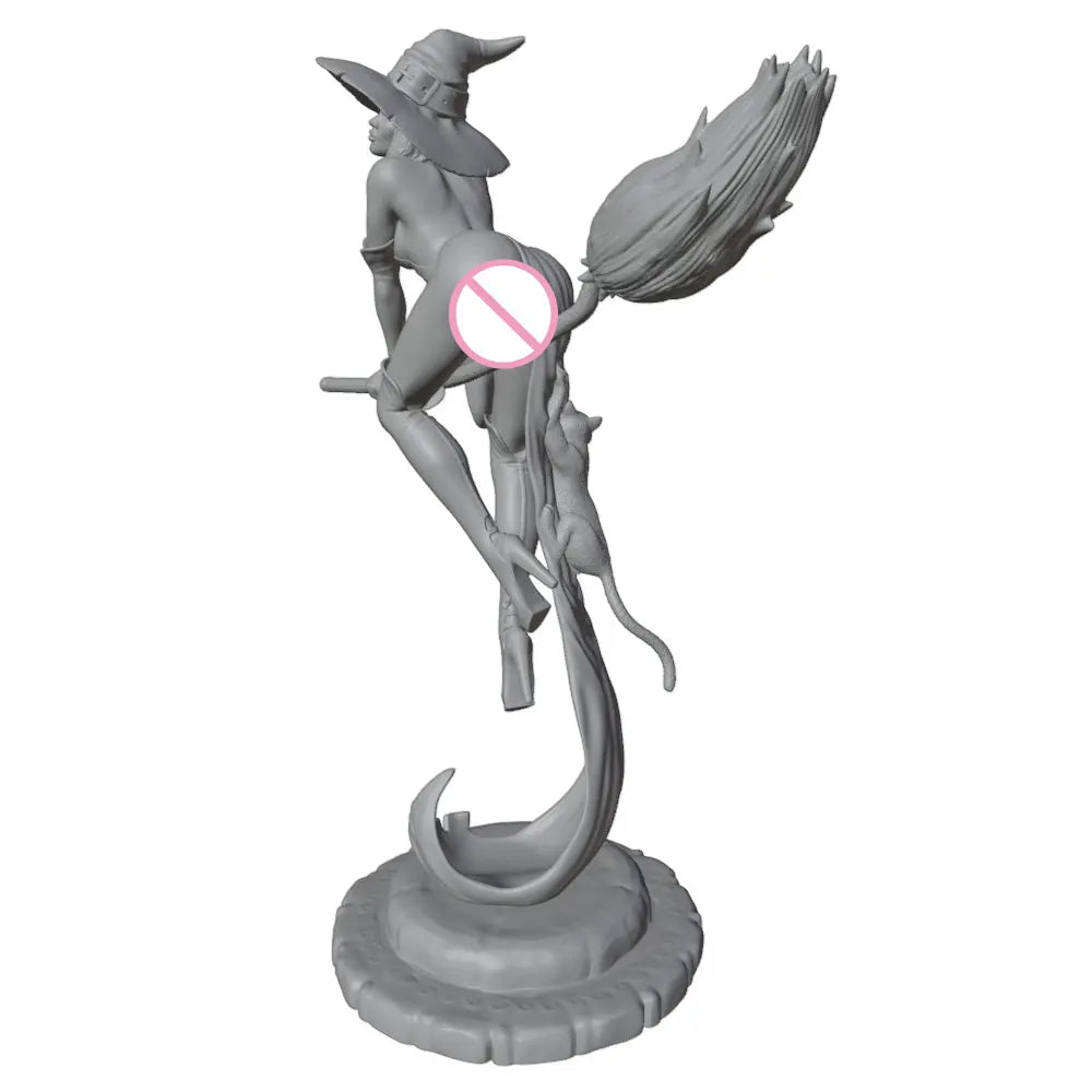 1/24 Demon Sorceress on Flying Broomstick, Resin Model Figure Kit, Anime Theme, Unassembled and Unpainted