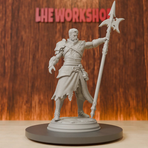 28mm Halberd Warrior, Resin Model Figure Kit, Fantasy Theme, Unassembled and Unpainted
