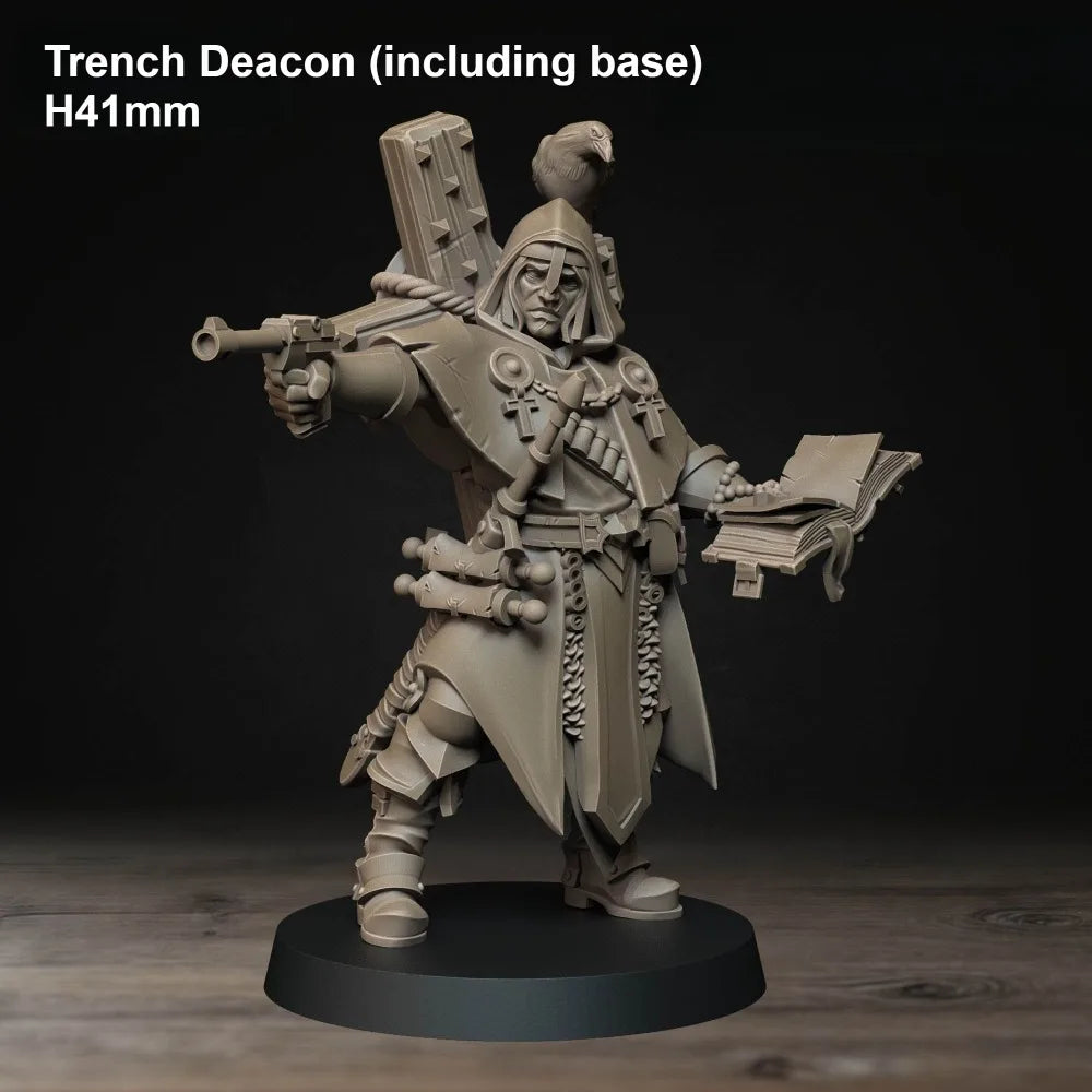 Grimdark Medieval Fantasy Army, 16 Figures, Resin Model Figure Kit, Fantasy Theme, Unassembled and Unpainted