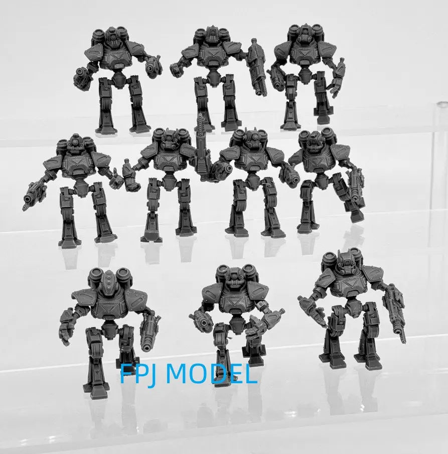 28mm Scavenger Mechanods, 12 Figures, Resin Model Figure Kit, Sci-Fi Theme, Unassembled and Unpainted