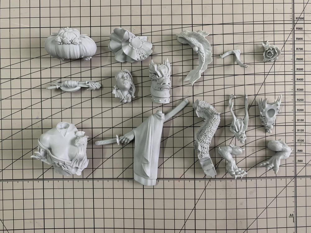 1/9 Ornate Fantasy Female, Resin Model Bust Kit, Fantasy Theme, Unassembled and Unpainted