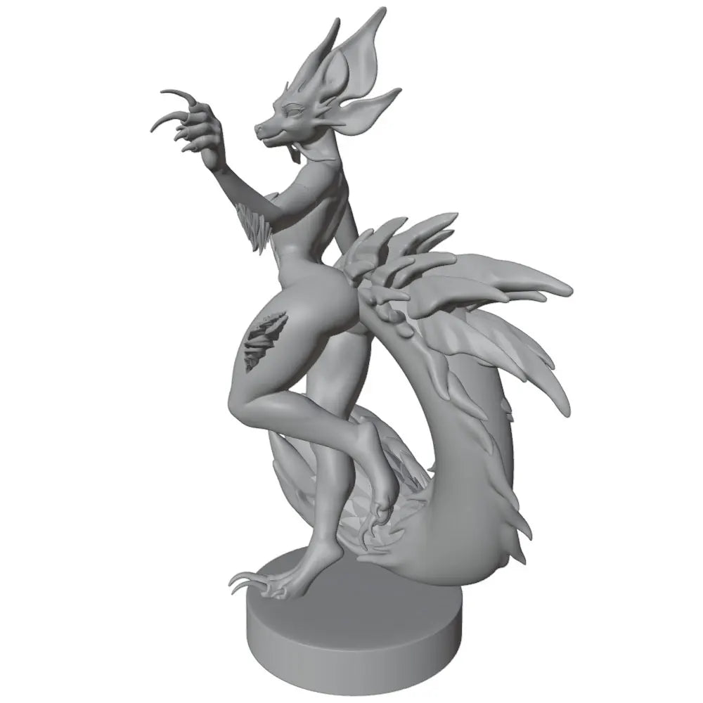 75mm Winged Demon with Spiral Horns, Resin Model Figure Kit, Fantasy Theme, Unassembled and Unpainted
