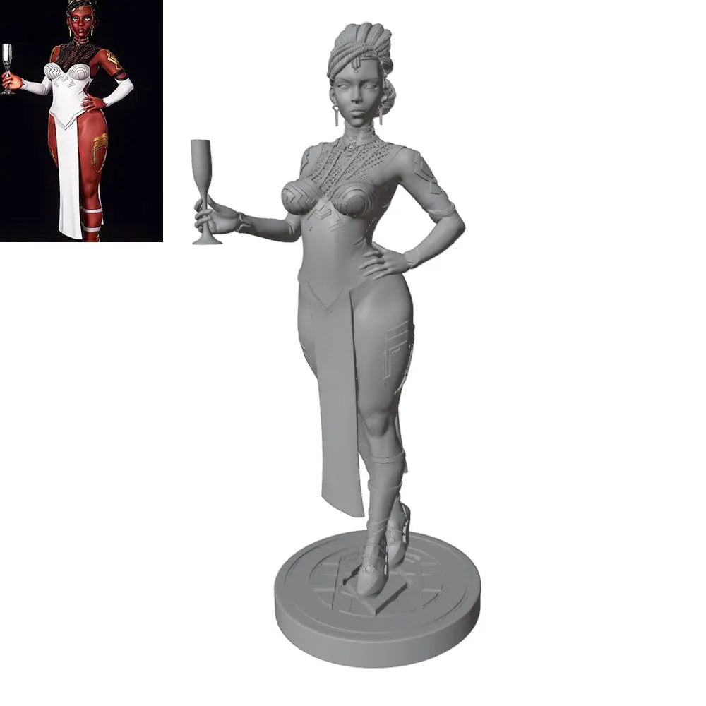 1/24 Ornate Asian Female, Resin Model Figure Kit, Unassembled and Unpainted