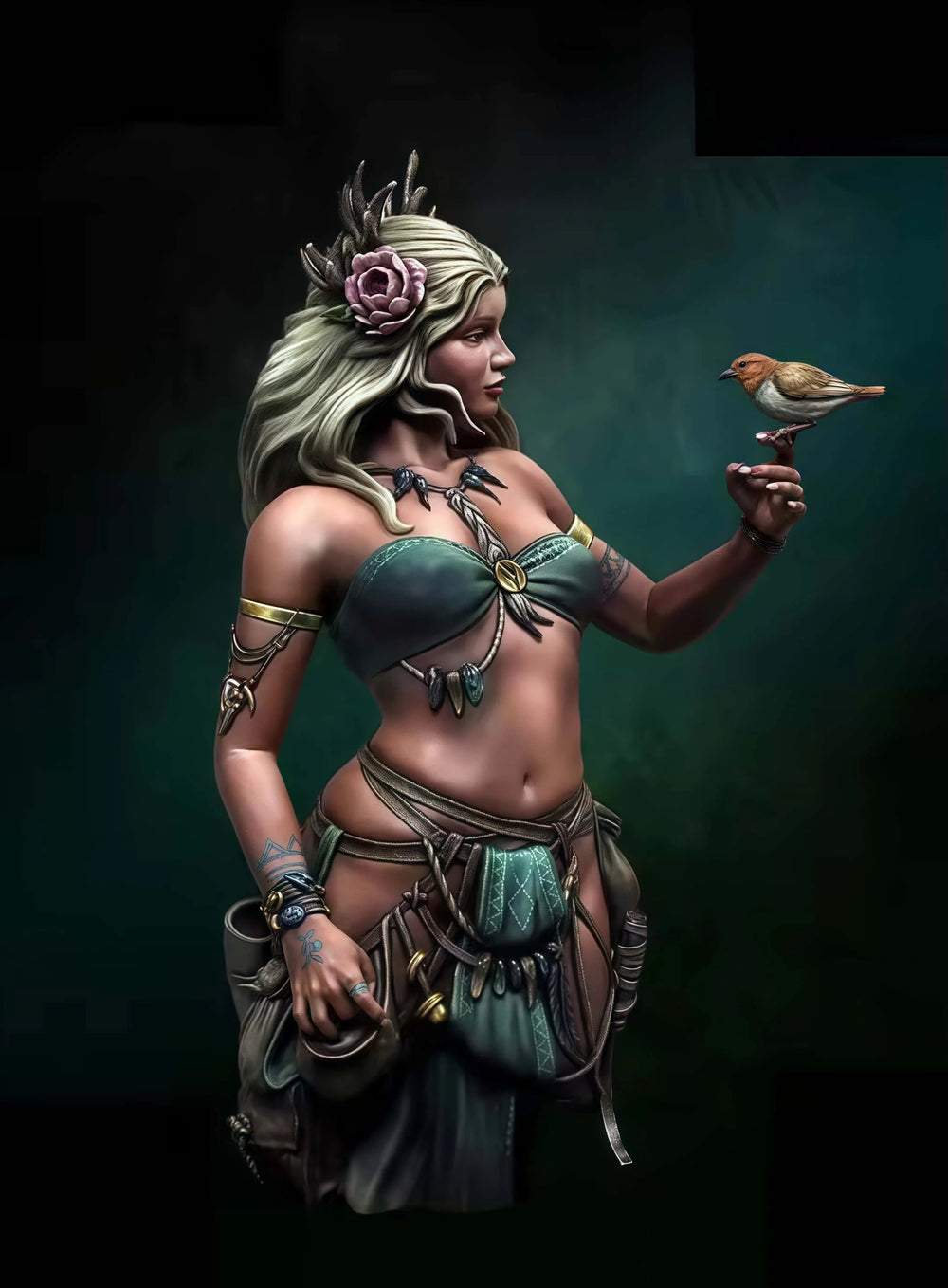 1/10 Goddess Warrior, Resin Model Bust Kit, Fantasy Theme, Unassembled and Unpainted