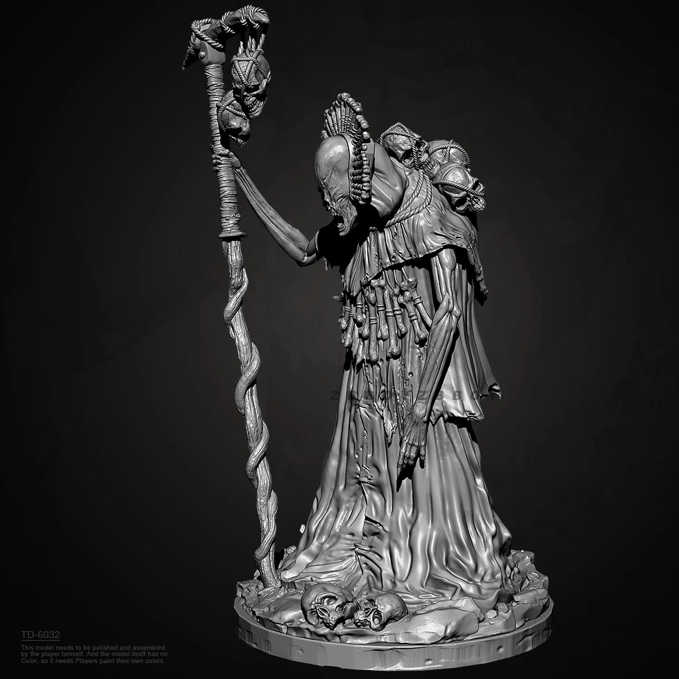 75mm Death Knight Skeleton, Resin Model Figure Kit, Fantasy Theme, Unassembled and Unpainted