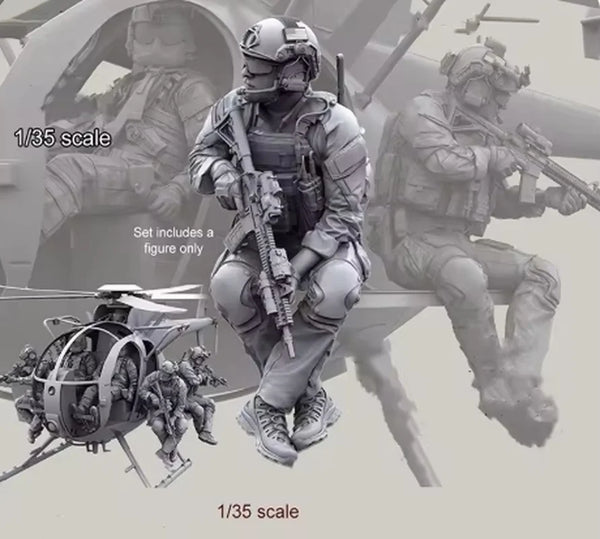 1/35 Modern Soldiers Helicopter Insertion, 9 Figures, Resin Model Figure Kit, Unassembled and Unpainted