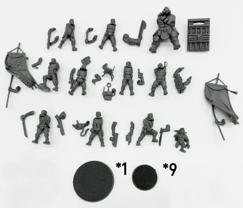 Dark Fantasy Guard Hunters, 25 Figures, Resin Model Figure Kit, Fantasy Theme, Unassembled and Unpainted
