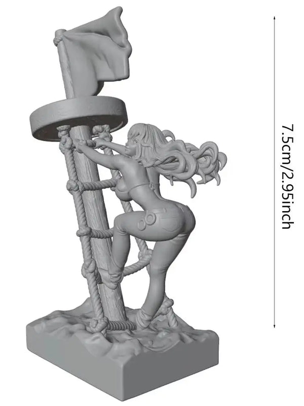 1/32 Female Climber, Resin Model Figure Kit, Unassembled and Unpainted