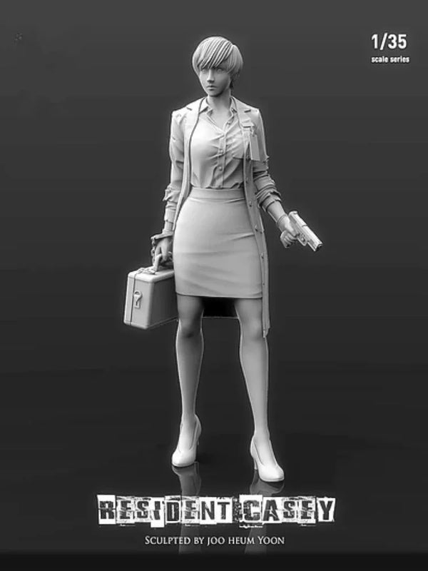 1/35 Modern Tactical Female Gunman, Resin Model Figure Kit, Fantasy Theme, Unassembled and Unpainted