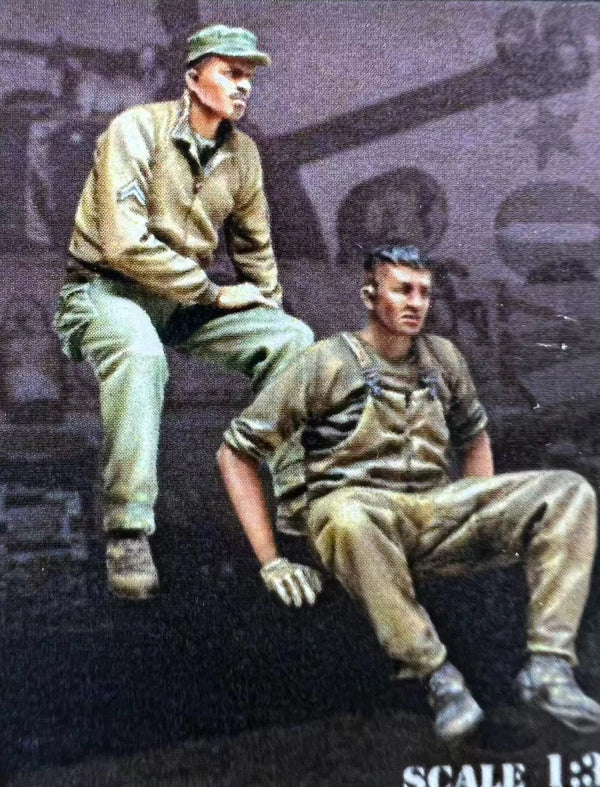 1/35 WWII American Soldiers, 3 Figures, Resin Model Figure Kit, Unassembled and Unpainted