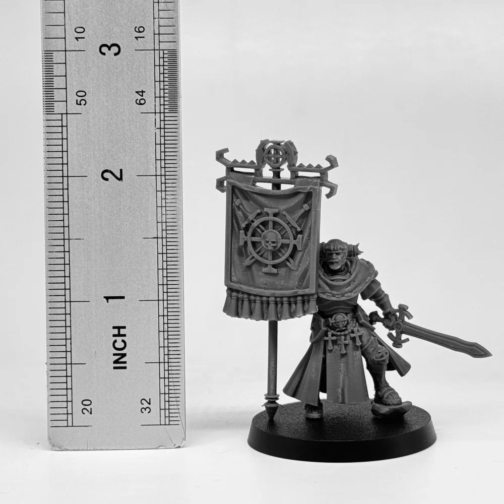 Vodalites Flag Bearer Warrior, Resin Model Figure Kit, Fantasy Theme, Unassembled and Unpainted