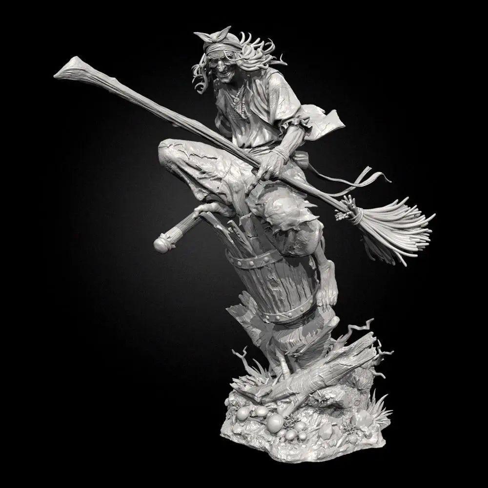 95mm Baba Yaga Witch, Resin Model Figure Kit, Mythology Theme, Unassembled and Unpainted