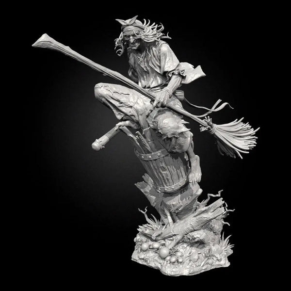 95mm Baba Yaga Witch, Resin Model Figure Kit, Mythology Theme, Unassembled and Unpainted