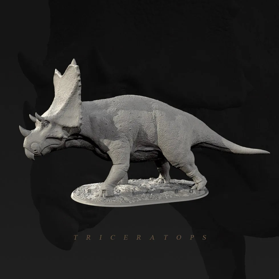 35mm Triceratops Dinosaur Set, 5 Figures, Resin Model Creature Kit, Wildlife Theme, Unassembled and Unpainted