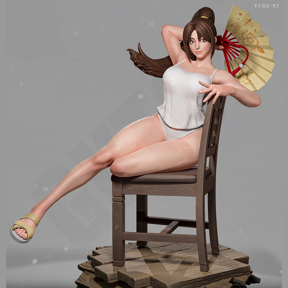 1/24 Pin-up Fan Dancer, Resin Model Figure Kit, Unassembled and Unpainted
