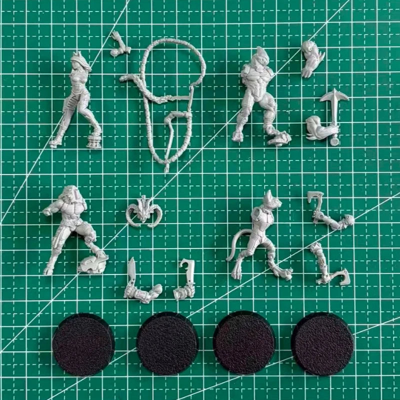 32mm Alien Warriors Strike Force, 5 Figures, Resin Model Figure Kit, Sci-Fi Theme, Unassembled and Unpainted