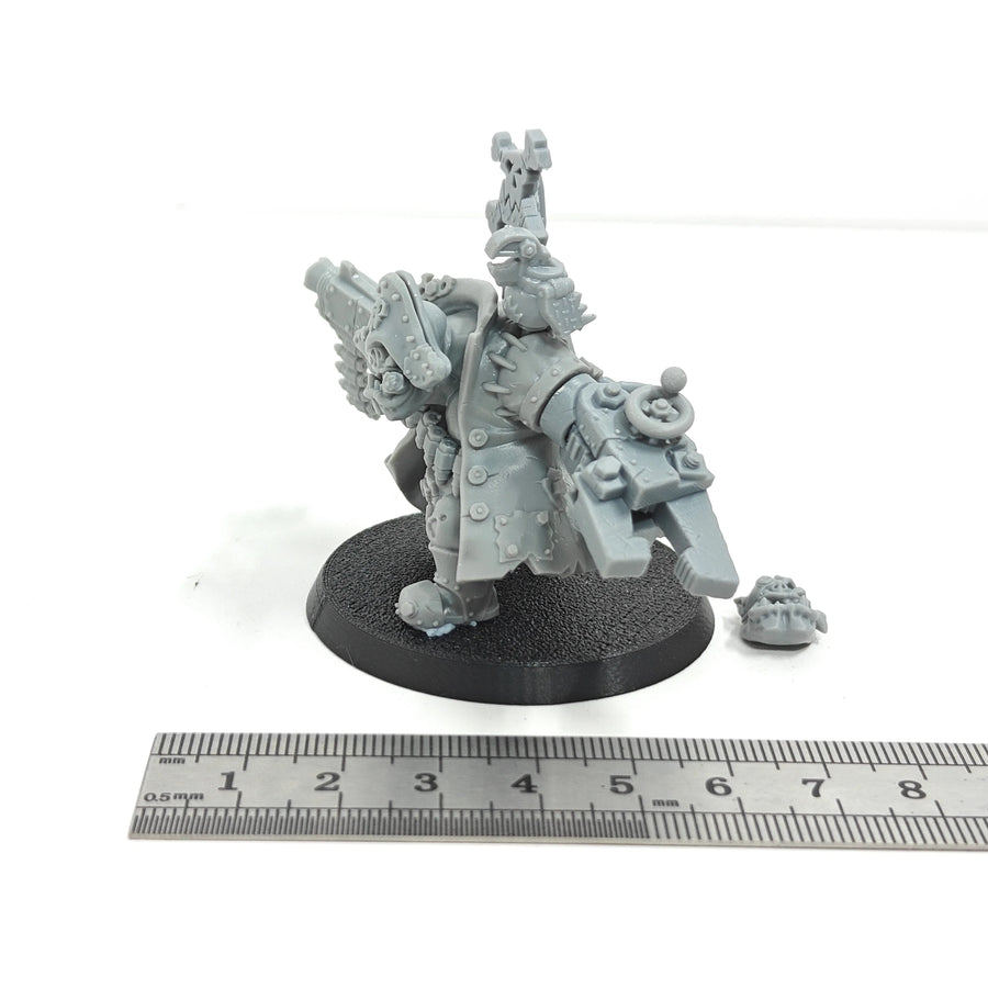 Fantasy Orc Warlord with Dual Cannons and Battle Axe 55mm Resin Figure Kit - resin model view 3