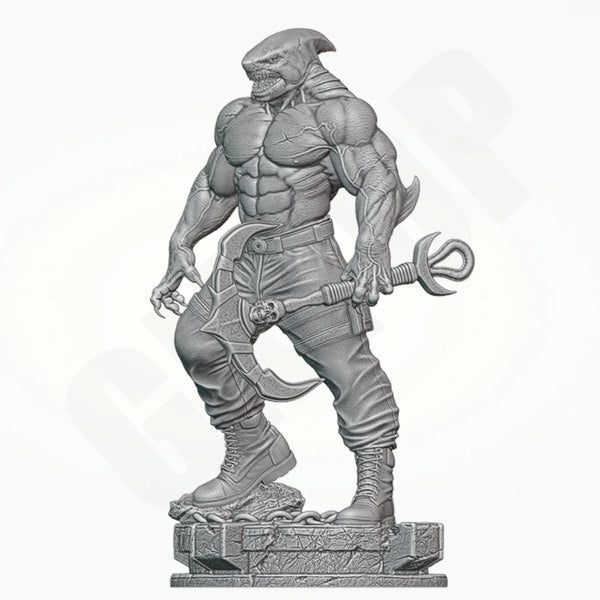 1/24 Shark Warrior, Resin Model Figure Kit, Fantasy Theme, Unassembled and Unpainted