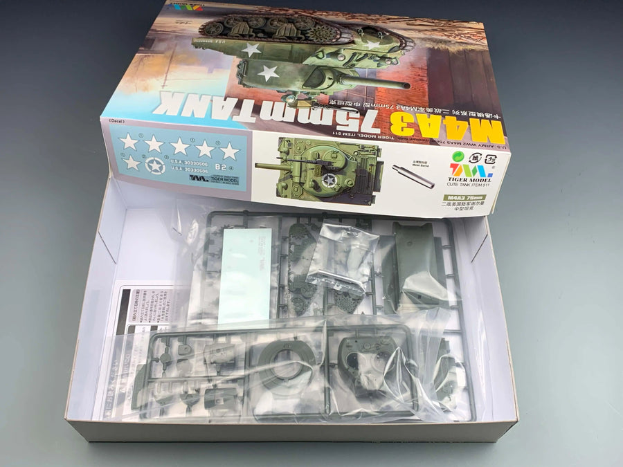 Tiger Model 511 ARMY WW2 M4A3 75Mm Medium Tank Plastic Model