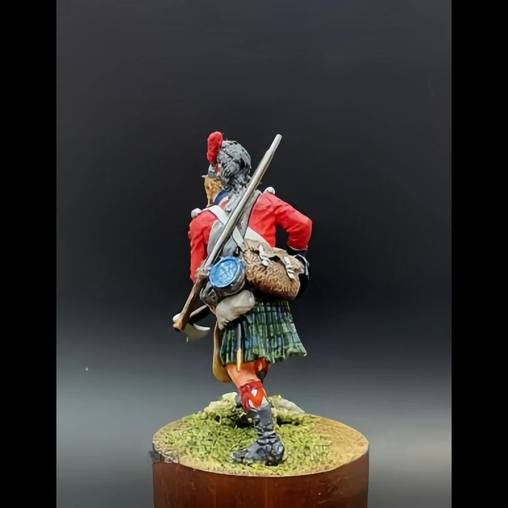 54mm Napoleonic Royal Highlander Black Guard, Resin Model Figure Kit, Unassembled and Unpainted