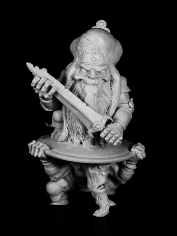 1/24 Ancient Dwarf Warrior with Ornate Armor and Poleaxe, Resin Model Figure Kit, Unassembled and Unpainted