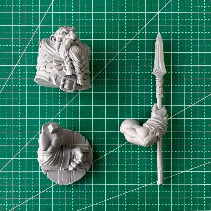 60mm Medieval Fantasy Dwarf Hunter, Resin Model Bust Kit, Unassembled and Unpainted