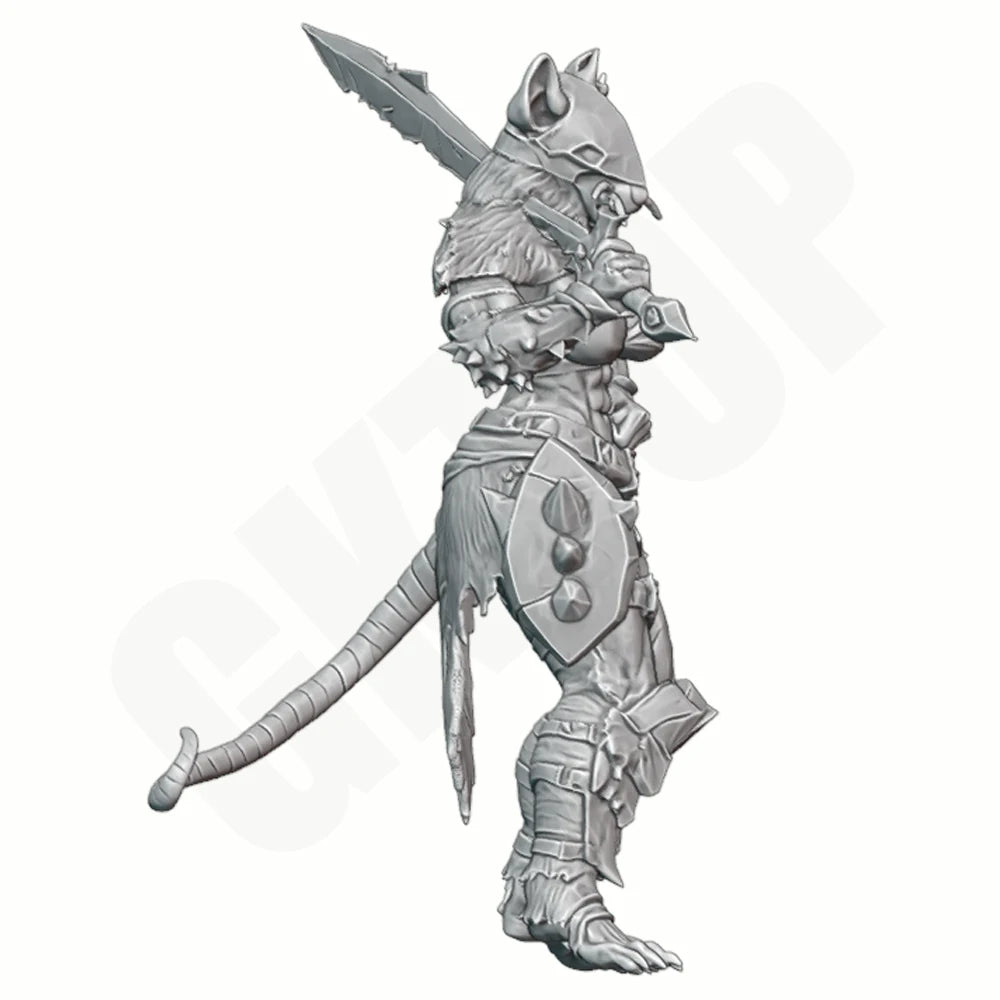 1/24 Armored Rat Warrior, Resin Model Figure Kit, Fantasy Theme, Unassembled and Unpainted