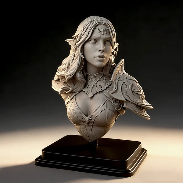 65mm Elf, Resin Model Bust Kit, Fantasy Theme, Unassembled and Unpainted