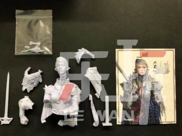 1/10 Female Elf Warrior, Resin Model Bust Kit, Fantasy Theme, Unassembled and Unpainted