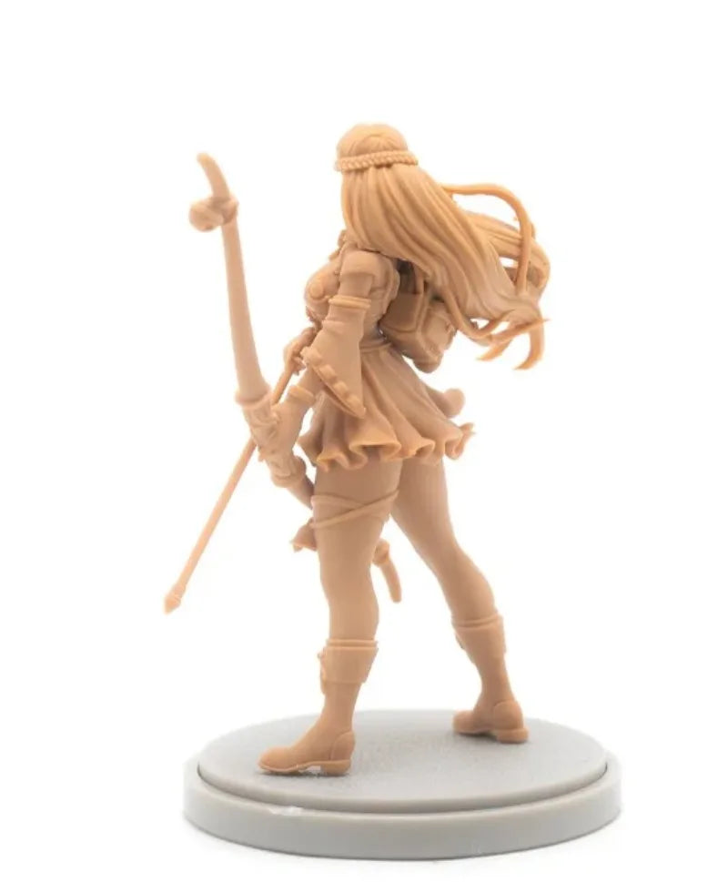30mm Female Miko Warrior, Resin Model Figure Kit, Anime Theme, Unassembled and Unpainted