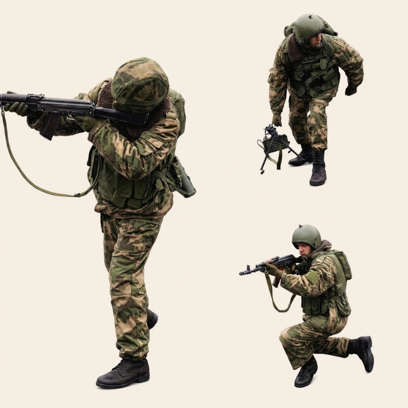 1/16 Modern Russian Interior Troops with Tactical Body Armor, 11 Figures, Resin Model Figure Kit, Unassembled and Unpainted