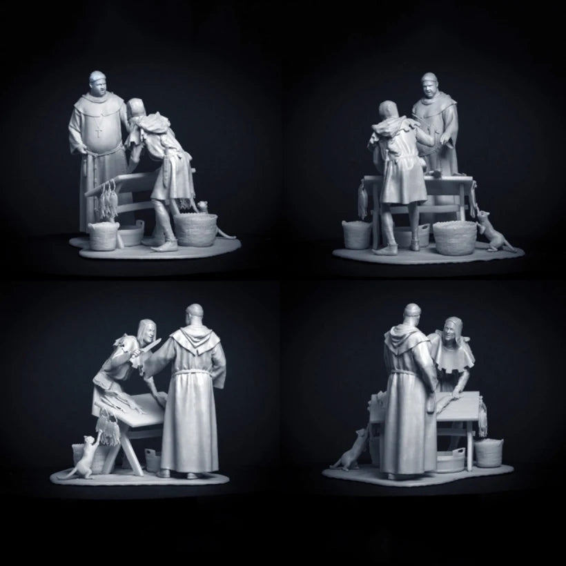 1/32 Ancient Civilian Crew, 10 Figures, Resin Model Figure Kit, Unassembled and Unpainted