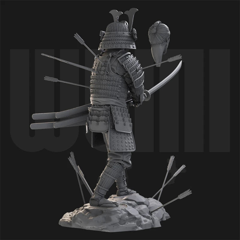 1/24 Medieval Japanese Samurai, 3 Figures, Resin Model Figure Kit, Unassembled and Unpainted