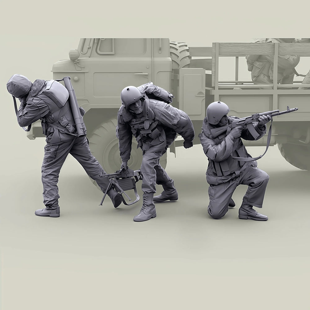1/35 Modern Infantry Squad in Tactical Assault, 3 Figures, Resin Model Figure Kit, Unassembled and Unpainted