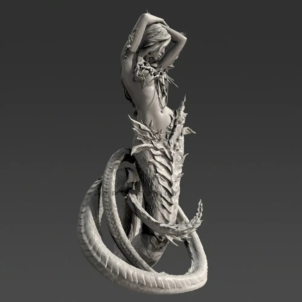 100mm Dragon Maiden, Resin Model Figure Kit, Fantasy Theme, Unassembled and Unpainted