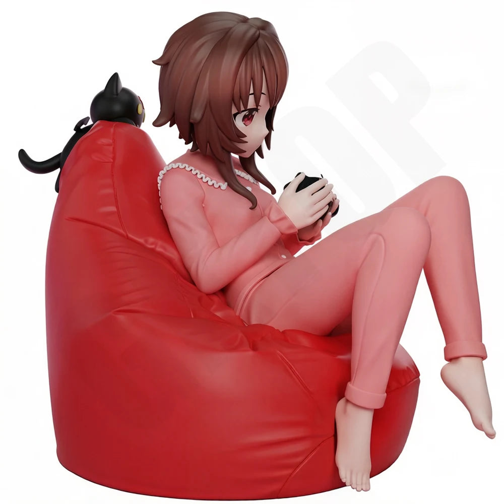 1/24 Gaming Girl with Cat, Resin Model Figure Kit, Anime Theme, Unassembled and Unpainted