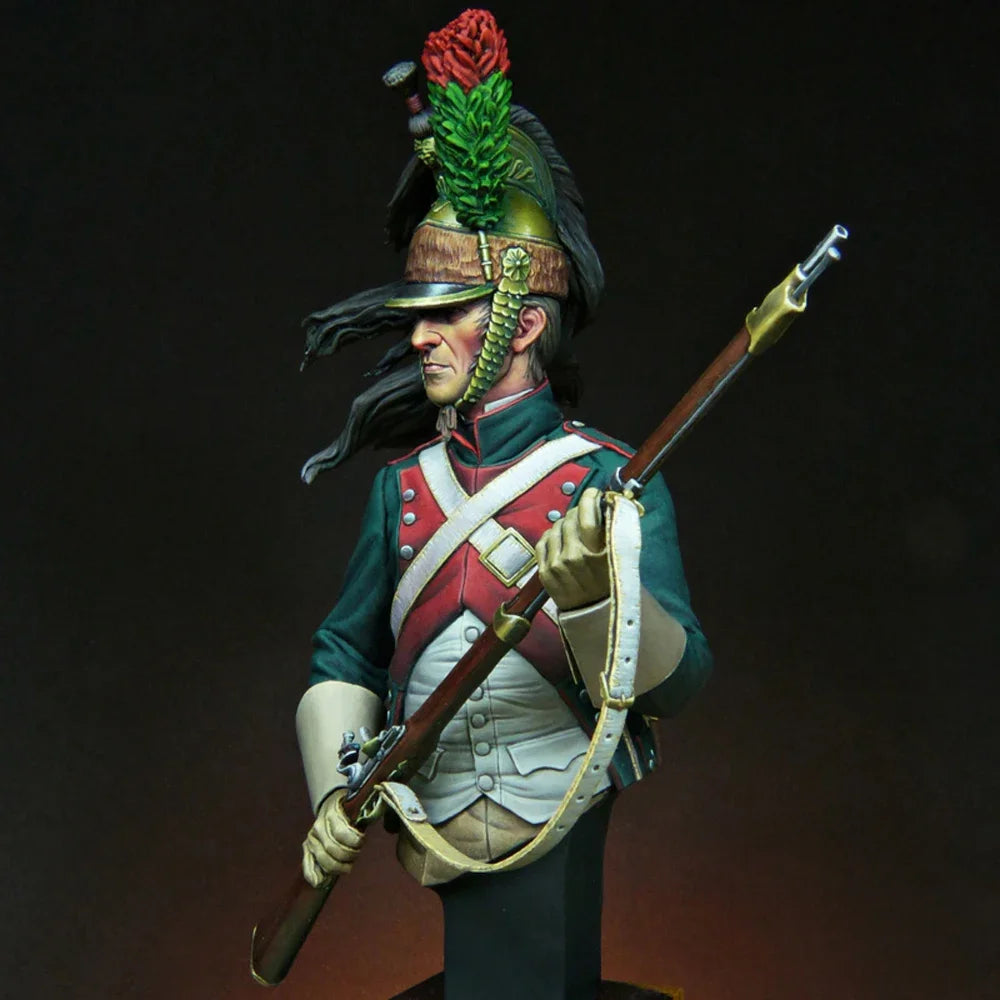 1/12 Napoleonic French Cavalry Soldier, Resin Model Bust Kit, Unassembled and Unpainted