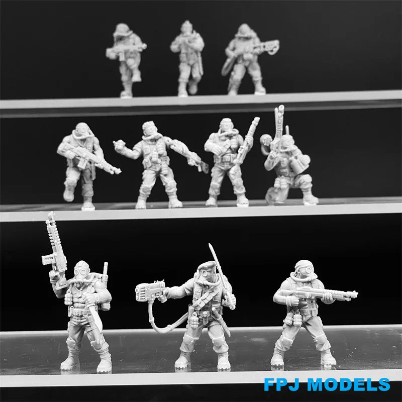 28mm Modern Jungle Fighters, 22 Figures, Resin Model Figure Kit, Unassembled and Unpainted