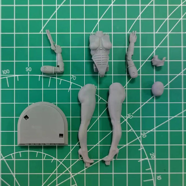 1/24 Modern Sci-Fi Female Robocop Warrior, Resin Model Figure Kit, Unassembled and Unpainted